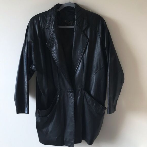 G-III Global Identity Vintage 100% leather Jacket with paisley lining, EUC 90s - Picture 2 of 8